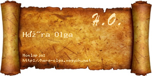 Héra Olga névjegykártya